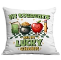 Dettaglio federa San Patrizio con stampa My Students Are My Lucky Charm e quadrifogli - Stile My Students are My Lucky Charm (CDR97-28)