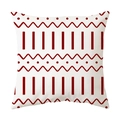 Funda de cojín cuadrada nórdica minimalista con patrones geométricos en rojo y blanco puro - Estilo Geométrico Étnico Rojo Blanco (CDR99-1) / Felpa Corta Una Cara Sin Nucleo