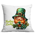 Détail de la housse de coussin Saint-Patrick avec motif de leprechaun et texte design - Nain de la Chance (CDR93-14) / 45x45cm Simple Face (Sans Garnissage)