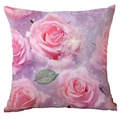 Pink rose flower pillowcase with glitter texture for home sofa decorative cushion cover - Dreamy Rose Purple Diamond Starlight Style (CDR43-14)