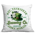 Dettaglio federa per cuscino San Patrizio con stampa cappello verde e quadrifoglio - Cappello Logo Vintage (CDR95-14)
