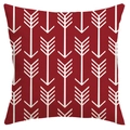 Funda de cojín nórdica con patrones geométricos de flechas blancas sobre tela roja - Estilo Geométrico Flecha Rojo Blanco (CDR99-2) / Felpa Corta Una Cara Sin Nucleo