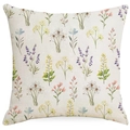 Funda de cojín de lino con diseño floral de acuarela y flores de jardín primaveral - Estilo de Flores de Acuarela Mariposa y Libélula (DYM113-2) / 45*45cm Lino Una Cara Sin Relleno