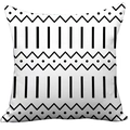 Modern black and white geometric pattern plush throw pillow case in Nordic style - White Black Geometric (CDR37-6)