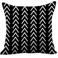 Modern plush throw pillow cover with black and white geometric chevron pattern - Black White Chevron (CDR37-7)