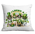 Lucky St. Patrick's Day cushion cover featuring festive Chihuahuas and shamrock motifs - 45*45cm Short Plush Single Sided Without Core / Chihuahua Style (CDR96-1)