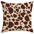 Western style cow print throw pillow cover with brown and beige faux hide pattern - Cow Print Animal Pattern All-over Style (DYM115-18)