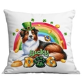 Square St. Patrick's Day pillowcase with Australian Shepherd and Lucky Dog design - 45*45cm Short Plush Single Sided Without Core / Australian Shepherd (CDR96-6)