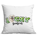 Saint Patrick's Day pillow case featuring a golden retriever and lucky clover text - 45*45cm Short Plush Single Sided Without Core / Golden Retriever Lucky Season (CDR96-14)