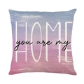 Leinen Kissenbezug mit You Are My Home Text und buntem Blumen-Farbverlaufsmuster - You are my home Farbverlauf Stil (DYM224-4) / 45x45cm Einseitig ohne Kern