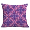 Ethnic mandala pillow cover with pink background and purple geometric patterns - Mandala Style 1 (CDR50-1) / 45x45cm