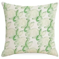Funda de cojín de Pascua cuadrada con estampado de conejo en acuarela verde sobre lino - 45*45cm Lino Una Cara Sin Núcleo / Retrato de Conejo en Acuarela (DYM228-1)