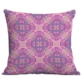 Pink and teal mandala geometric pattern square throw pillow with intricate symmetric design - Mandala Style 3 (CDR50-3) / 45x45cm
