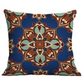 Ethnic bohemian mandala throw pillow case in deep blue with geometric art patterns - Mandala Style 4 (CDR50-4) / 45x45cm