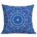 Square bohemian blue mandala throw pillow cover with geometric art pattern for sofa decor - Mandala Style 9 (CDR50-9) / 45x45cm