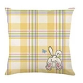 Square plaid cushion cover featuring a cute bunny tail and blue butterfly design - Plaid Bunny Back Style (DYM234-3) / 45*45cm Without Core
