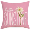Roze linnen kussenhoes met madeliefje en hello SUNSHINE print voor interieurdecoratie - Roze Typografie Madeliefje (DYM230-6-4) / 45*45cm Linnen Enkelzijdig Zonder Kern