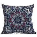 Bohemian mandala throw pillow cover with geometric art patterns in blue and grey - Mandala Style 21 (CDR50-21) / 45x45cm