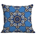 Blue bohemian mandala throw pillow cover with geometric art and ethnic patterns - Mandala Style 22 (CDR50-22) / 45x45cm