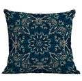 Ethnic mandala throw pillow cover in teal and cream geometric art print pattern - Mandala Style 25 (CDR50-25) / 45x45cm