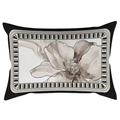 Rectangle velvet pillow cover featuring vintage magnolia patterns and striped borders - 30*50cm Without Core / Hand Painted Floral (CDR120-7)