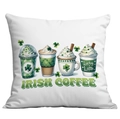 Fodera per cuscino San Patrizio con stampe Lucky A Latte e Irish Coffee - Serie Irish Coffee (CDR95-15)