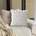 Federa per cuscino pasquale in peluche bianco con ricamo coniglio e cuori sul divano - 45*45cm Solo Fodera (Senza Imbottitura) / Bianco