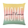 Kissenbezug aus Leinen mit buntem Verlauf und HOME sweet home Druck für das Sofa - Einseitiges Leinen Ohne Kern / Trautes Heim (DYM223-2)