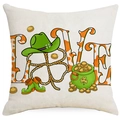 Saint Patrick's Day cushion cover with LOVE text and green cowboy hat graphics - LOVE Letter Holiday Elements Style (DYM97-5) / 45*45cm Linen Single-Sided No Insert