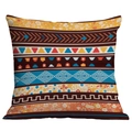Housse de coussin bohème carrée avec motifs géométriques tribaux pour canapé - Patchwork à Blocs Colorés (CDR49-9)
