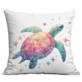 Housse de coussin thème océan avec imprimé tortue de mer colorée en style aquarelle - Tortue de Mer Aquarelle (CDR112-3) / 45*45cm (Sans Insert)