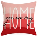 Quadratischer Kissenbezug mit rotem Farbverlauf und You Are My Home Text-Design - 45*45cm Einseitig Ohne Kern / Roter Verlauf HOME Text Stil