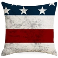 Fodera per cuscino in lino con bandiera americana vintage e strisce rustiche usurate - 45x45cm Lato Singolo (Senza Interno) / Stars and Stripes Vintage (DYM248-2)