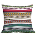Housse de coussin bohème carrée avec rayures géométriques multicolores et motifs - Rayures Zigzag Colorées (CDR49-18)