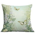 Vue détaillée de la taie d'oreiller en peluche douce avec imprimé muguet et papillons - Beaux Papillons Jumeaux Muguet (CDR236-12) / 45x45cm Peluche Courte Simple Face