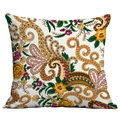 Housse de coussin bohème à motif paisley et floral dans les tons jaune et rouge - Rinceaux Floraux Tropicaux (CDR49-30)