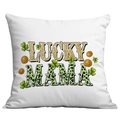 Fodera per cuscino Lucky Mama San Patrizio con trifogli verdi e monete d'oro - Stile Lucky Mama Monete Trifoglio (CDR97-11)