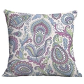 Housse de coussin bohème à motif paisley et design floral ethnique en rose et lilas - Paisley Ethnique (CDR49-33)
