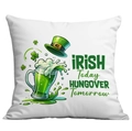 Fodera per cuscino San Patrizio bianca con stampa di birra e trifoglio irlandese - Stile Birra Irish Today (CDR97-17)