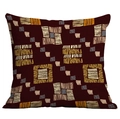 Housse de coussin bohème avec motifs géométriques abstraits marron sur toile - Bloc Abstrait Marron Foncé (CDR49-39)