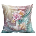 Bunter quadratischer Kissenbezug mit Meeresmotiv, Anker und floralem 3D-Prägemuster - Anker Blumen Stil (CDR113-1)
