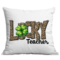 Federa Lucky Teacher per San Patrizio con trifoglio verde e stampa leopardata - Stile Giuntura Leopardata Lucky Teacher (CDR97-25)