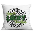 Federa per cuscino San Patrizio One LUCKY Teacher con trifoglio leopardato verde - Stile Leopardato Tondo One Lucky Teacher (CDR97-30)
