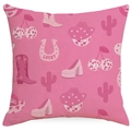Pink Disco Cowgirl pillow case with boots, hats, and disco cherries pattern - Pink Disco Cowgirl All-over Print Style (DYM115-13)