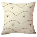 Housse de coussin printemps avec abeilles et rayures jaunes pour décor de canapé - Rayures d'Abeille Avec Style Texte Anglais (CDR241-6)