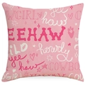 Pink western cowboy cushion cover with artistic Yeehaw and Howdy typography prints - Pink Western Lettering Graffiti Style (DYM115-16)