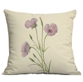Floral throw pillow cover with lavender flowers on cream fabric in vintage art style - Pale Purple Floral Style (CDR228-2) / No Insert