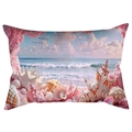 Detailed digital print of pink dream beach and seashells on high-quality pillowcase - 30*50cm / Beach Shell Landscape 15 (CDR287-15)