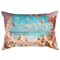 Pink beach ocean seashell 3D print polyester pillowcase for home sofa decor - 30*50cm / Beach Shell Landscape 16 (CDR287-16)