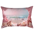 Rosafarbener Kissenbezug mit Ozean-Strand-Muscheldruck für Sofa und Wohndekoration - 30*50cm / Strand Muschel Landschaft 9 (CDR287-9)